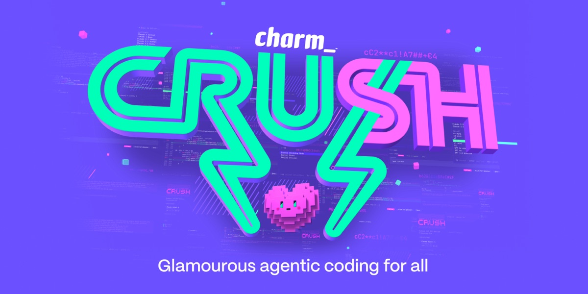Crush, command-line coding agent, as shown on its official site
