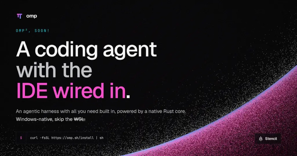 Oh My Pi, command-line coding agent, as shown on its official site